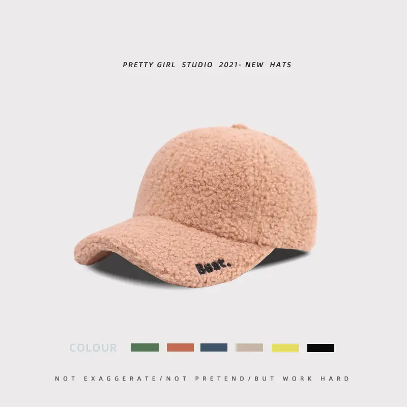 Women's Warm Wool Baseball Cap Autumn Winter Vintage Embroidered