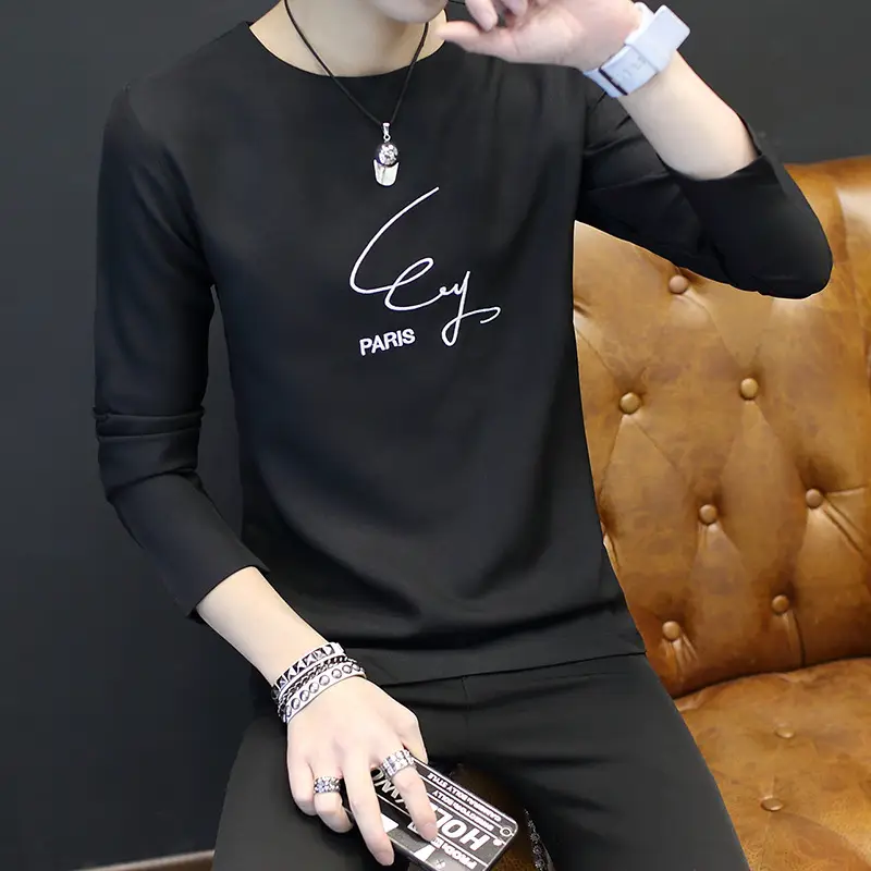 Men's White Floral Long Sleeve T-Shirt Slim Fit - Image 14
