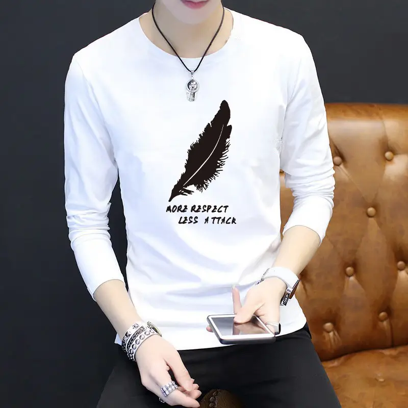 Men's White Floral Long Sleeve T-Shirt Slim Fit - Image 15