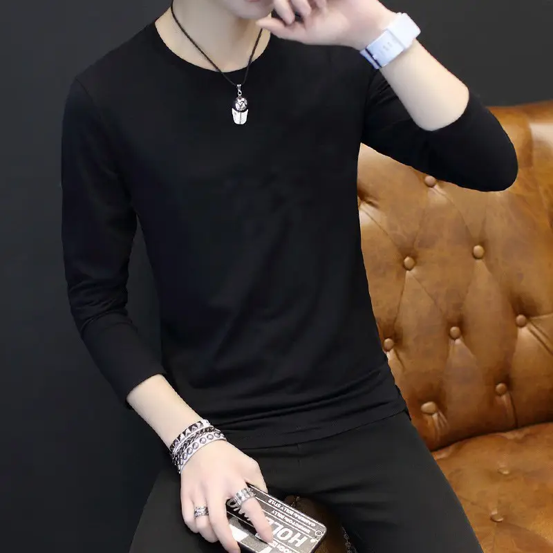 Men's White Floral Long Sleeve T-Shirt Slim Fit - Image 17