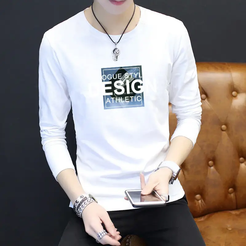 Men's White Floral Long Sleeve T-Shirt Slim Fit - Image 9