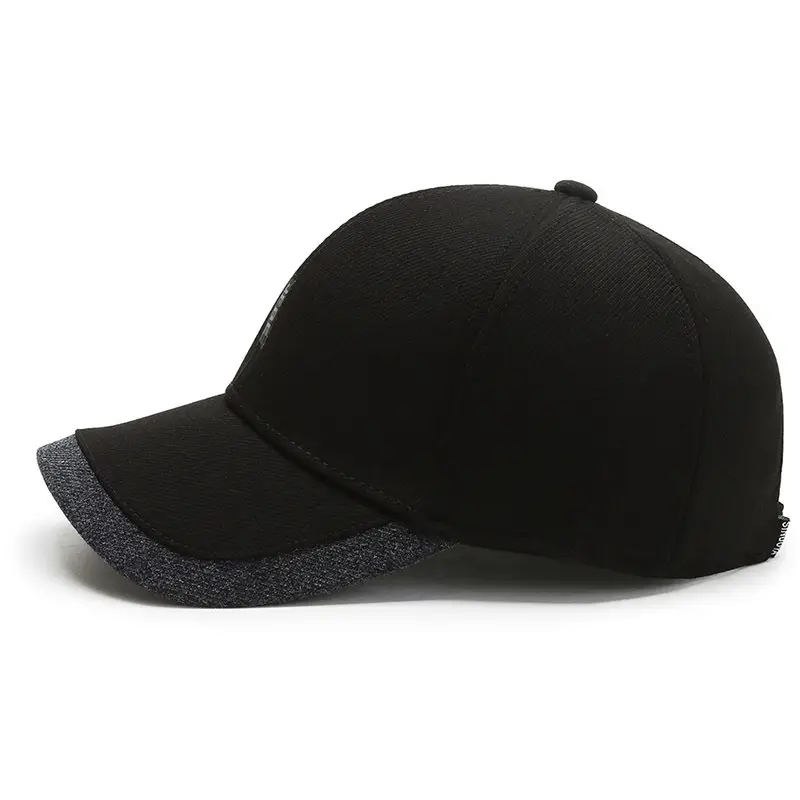 Black Korean Style Baseball Cap for Men