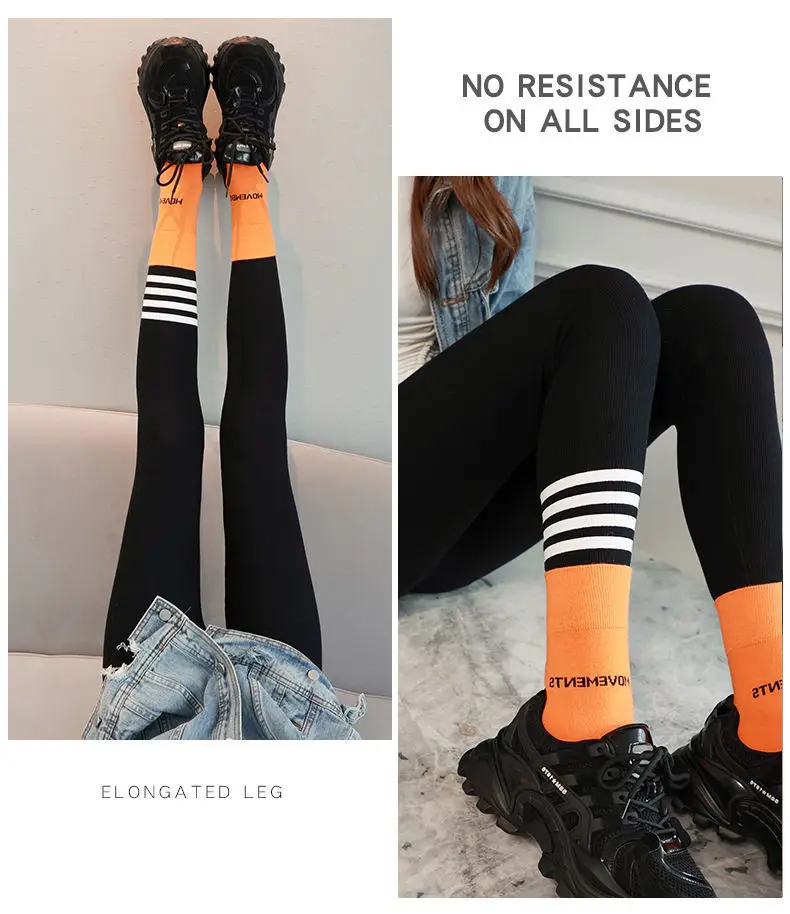 Women's Fleece-Lined Gray Leggings High Waist Winter Wear — feature 28