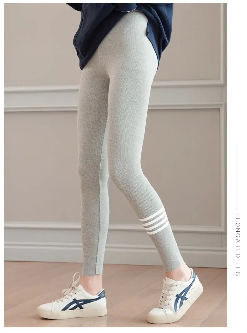 Women's Fleece-Lined Gray Leggings High Waist Winter Wear — feature 30