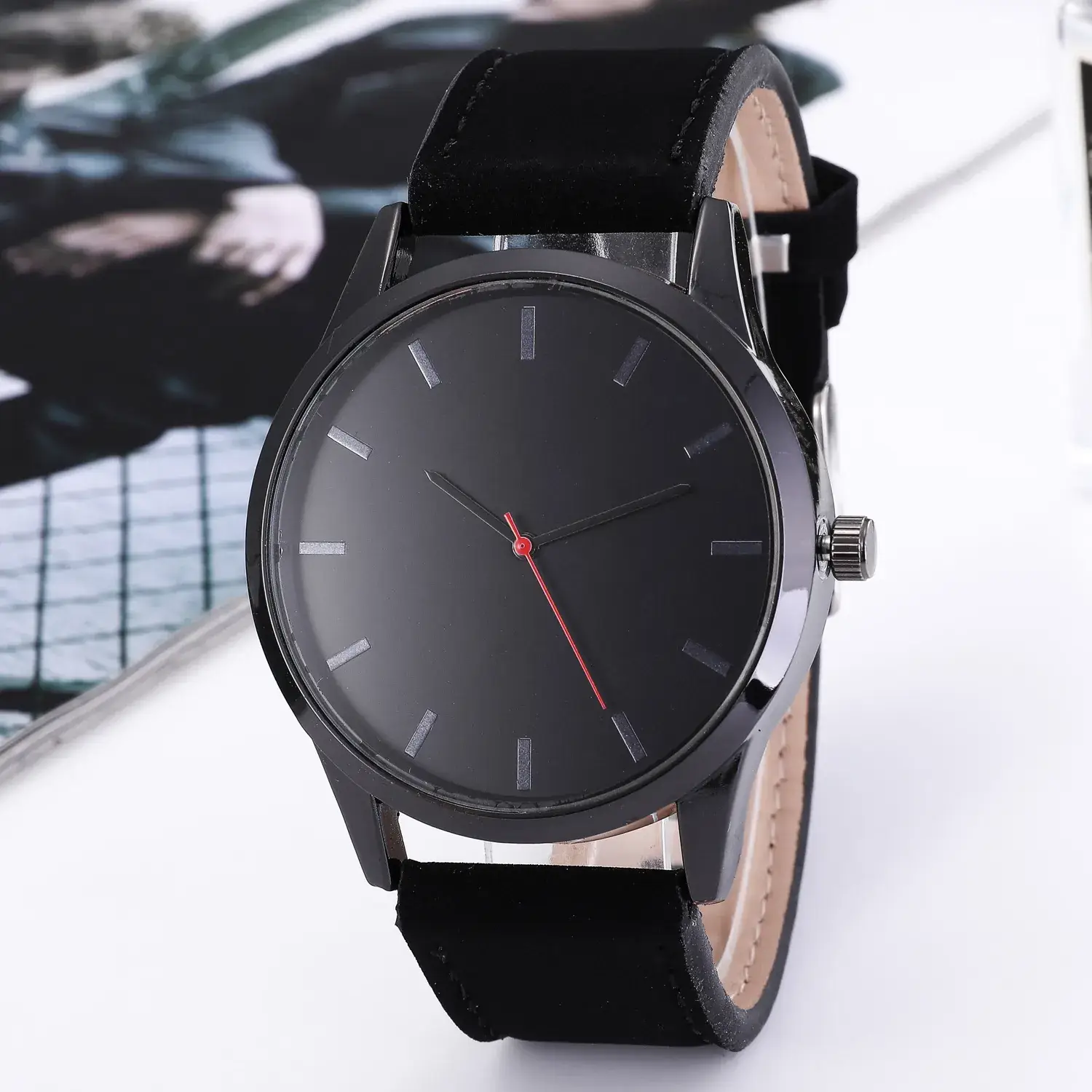 Men's White Dial Casual Watch with Black Strap - Image 6