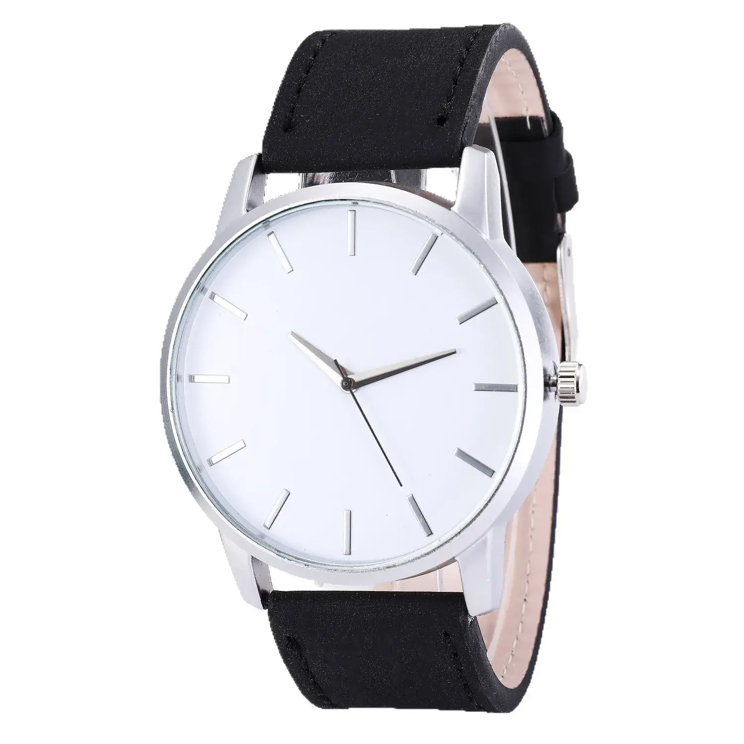 Men's White Dial Casual Watch with Black Strap - Image 9