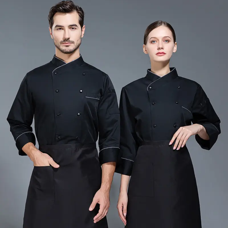 Men & Women White Long Sleeve Chef Shirt