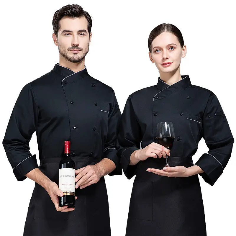 Men & Women White Long Sleeve Chef Shirt