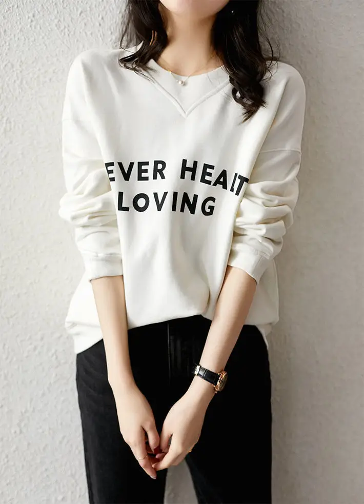Women's White Printed Cotton Pullover Sweater — feature 4