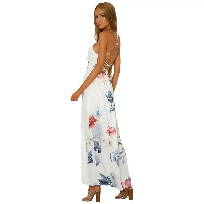 2025 Printed Long Skirt Dress Plus Size Floral White — feature 10