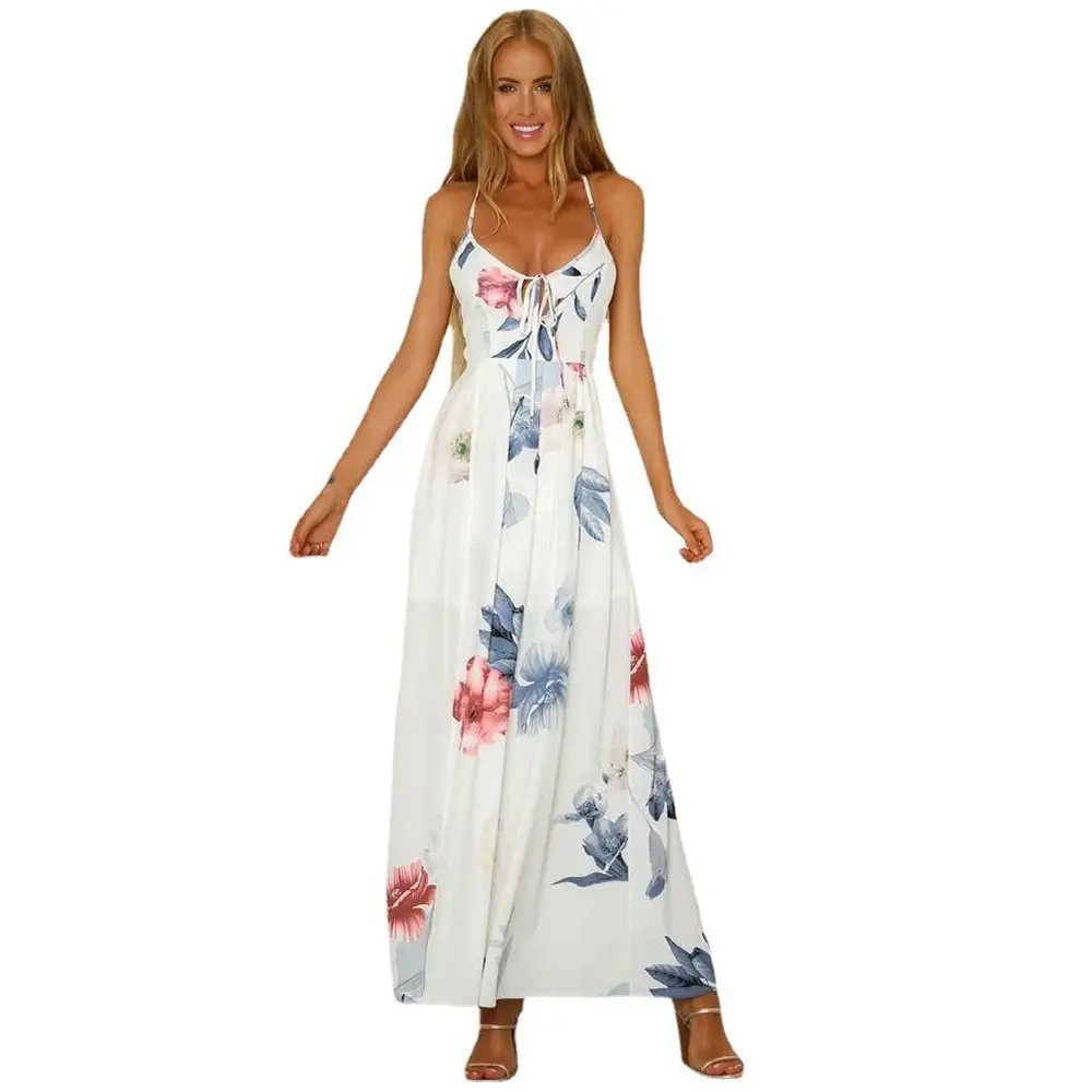 2025 Printed Long Skirt Dress Plus Size Floral White — feature 11
