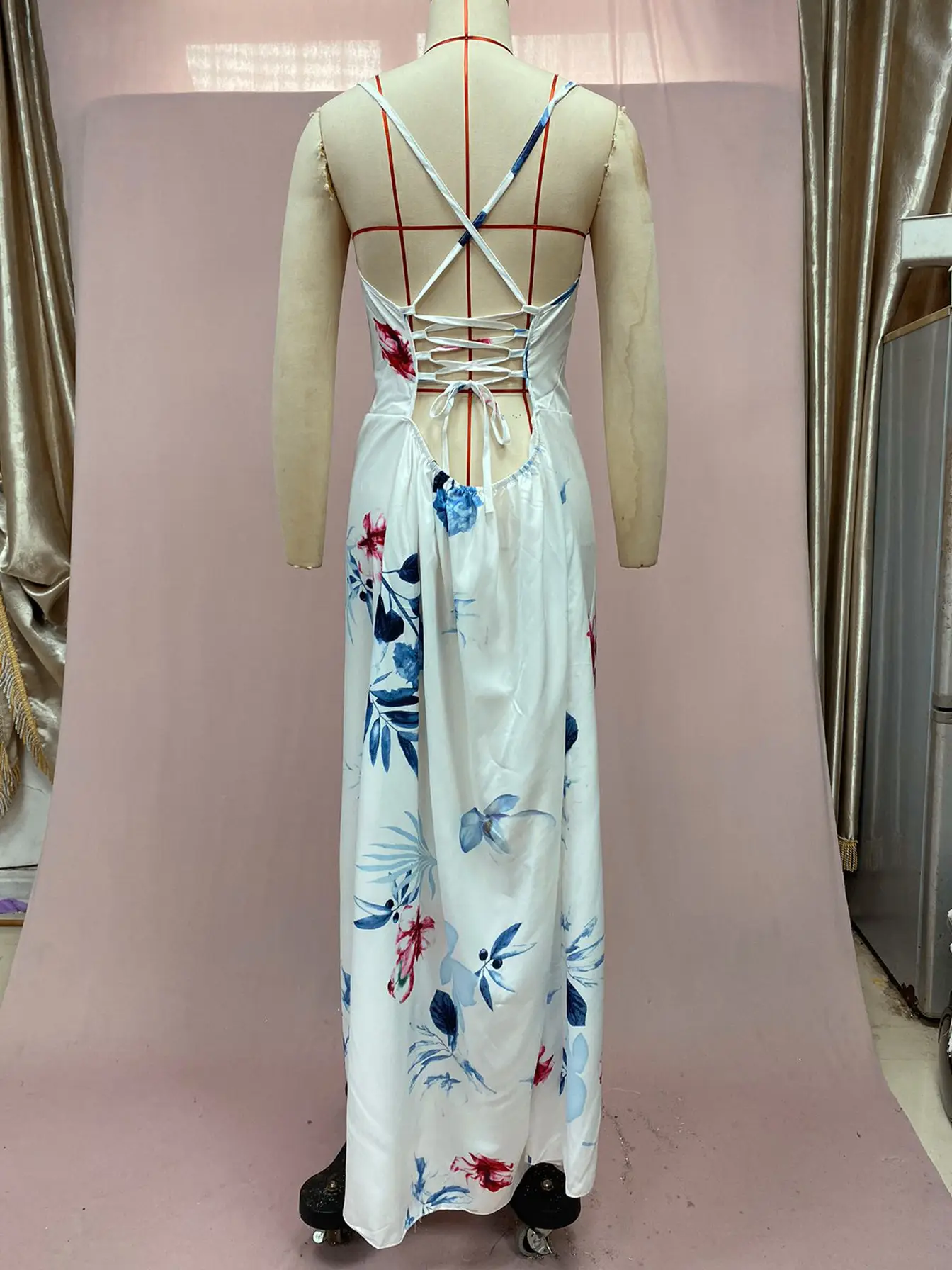 2025 Printed Long Skirt Dress Plus Size Floral White — feature 15