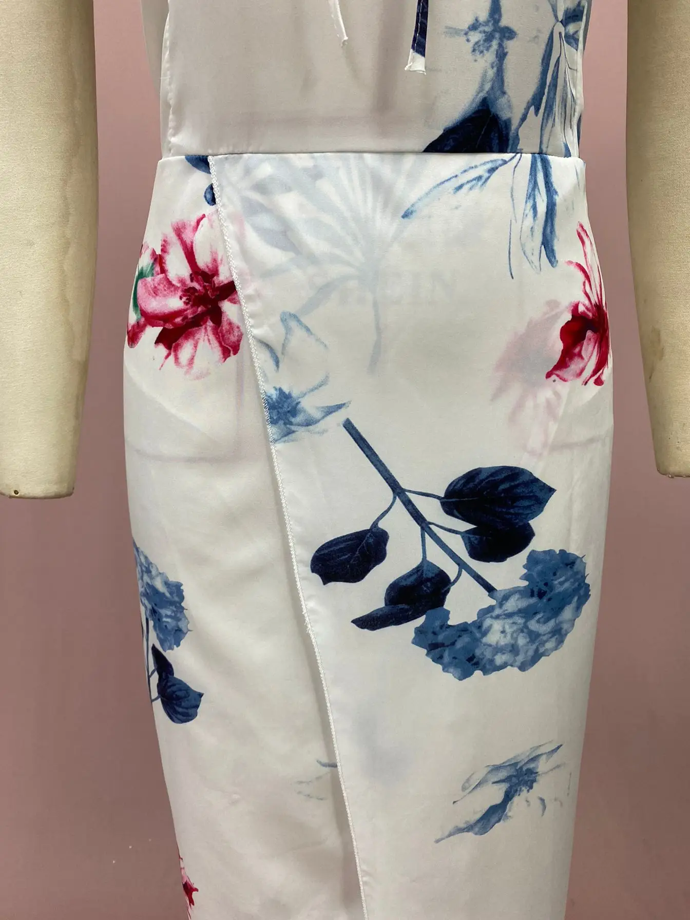 2025 Printed Long Skirt Dress Plus Size Floral White — feature 19