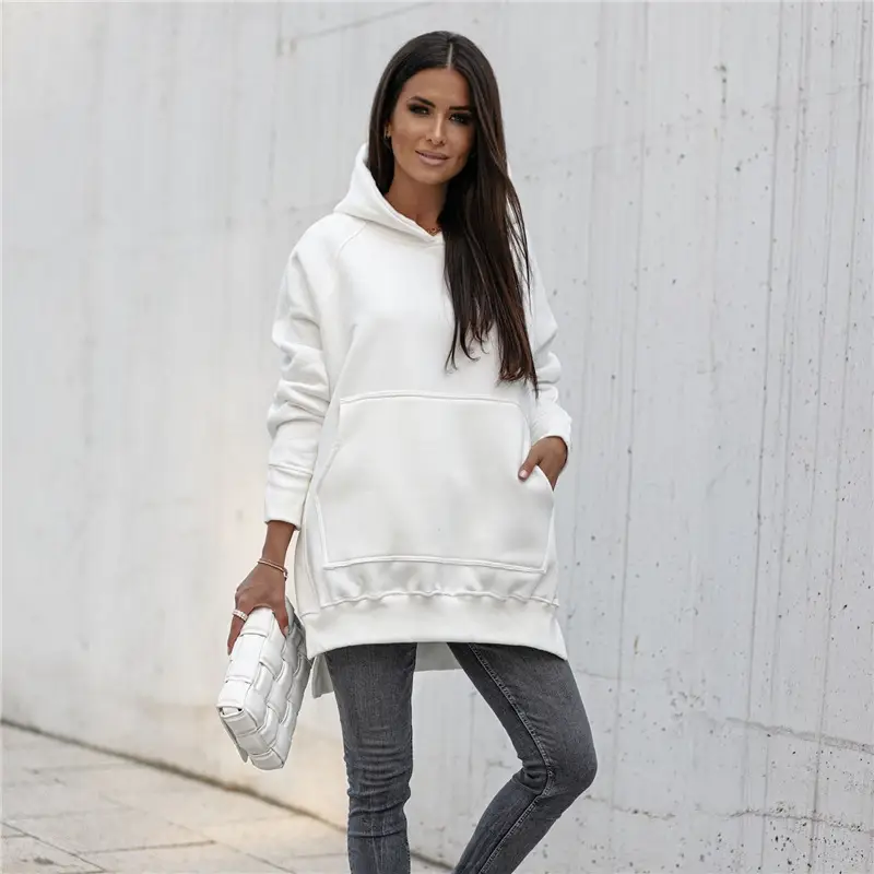 2024 Flap Pocket Slit Hoodie Sweatshirt Maroon Black - Image 7