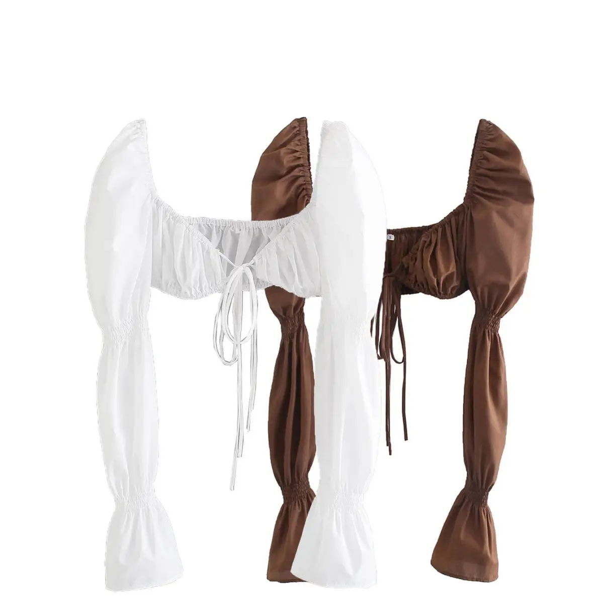 Brown Slim Fit Square Neck Shirt Corset for Women - Image 4