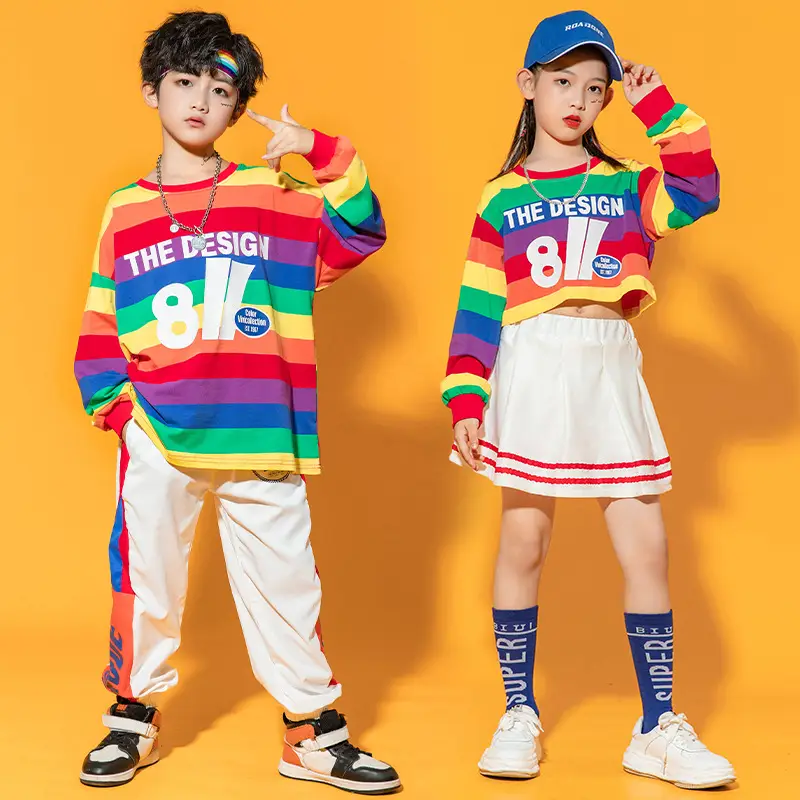 Children's Rainbow Cheerleading Set Boys Girls Middle Primary - Image 7