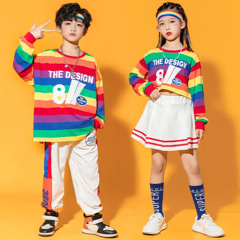 Children's Rainbow Cheerleading Set Boys Girls Middle Primary - Image 8