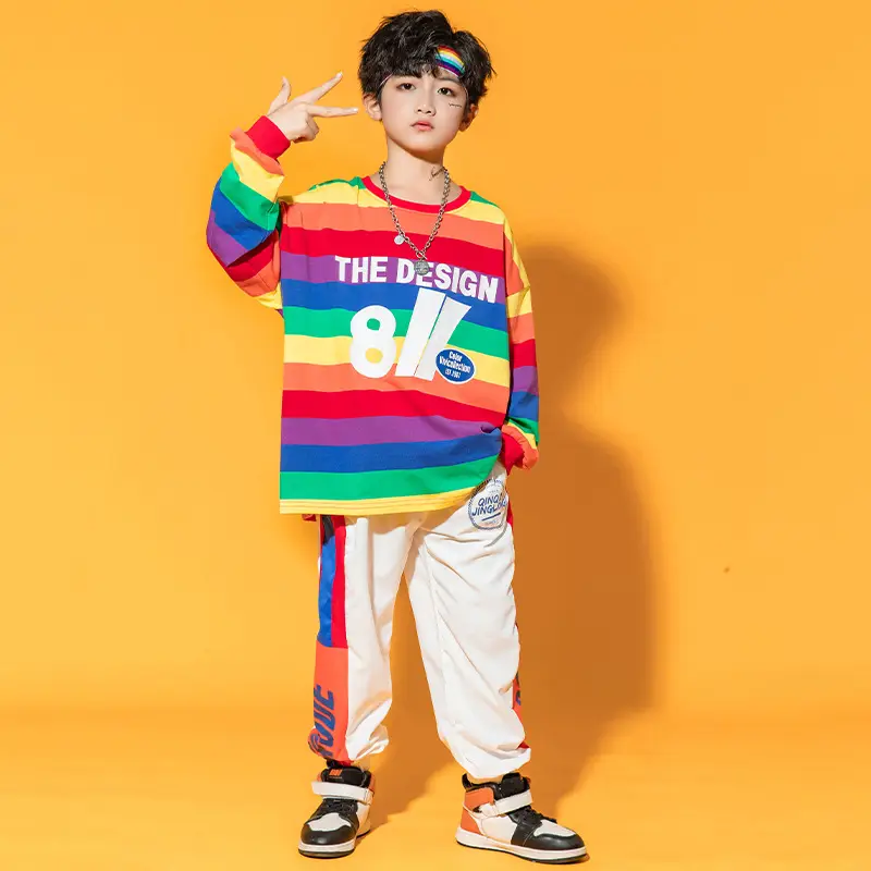 Children's Rainbow Cheerleading Set Boys Girls Middle Primary - Image 9