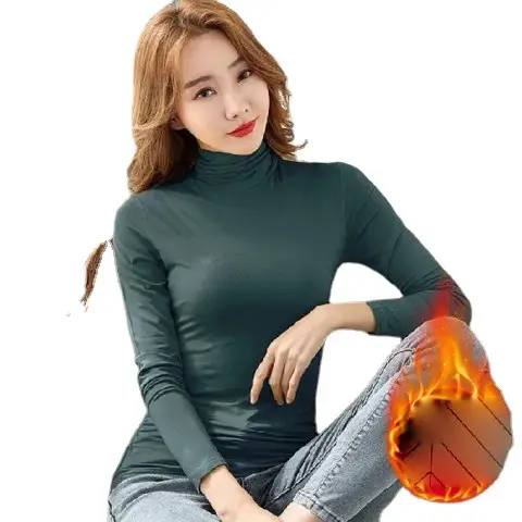 2025 Autumn Winter Long Sleeve Turtleneck Shirt for Plus Size Women - Image 8