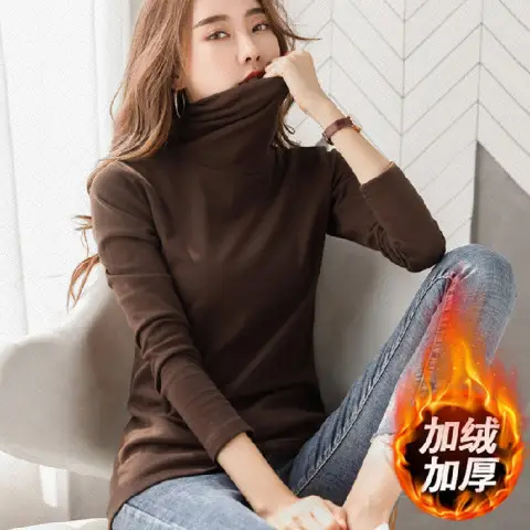 2025 Autumn Winter Long Sleeve Turtleneck Shirt for Plus Size Women - Image 3