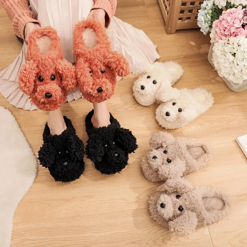 Women's Cute Cartoon Dog Slippers Warm Cotton Winter - Image 7