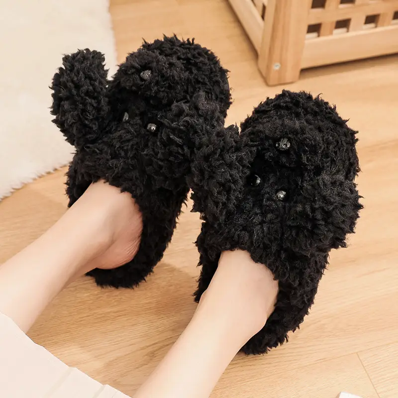 Women's Cute Cartoon Dog Slippers Warm Cotton Winter - Image 2