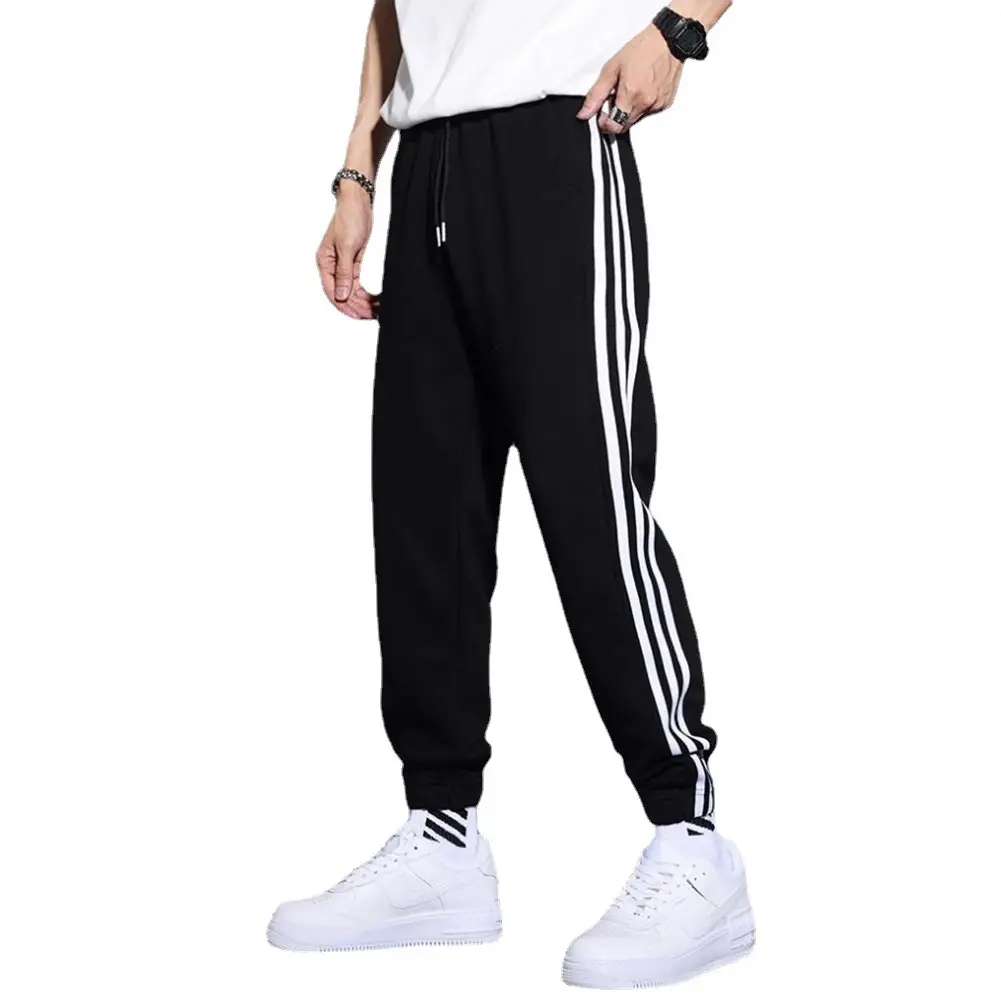 Classic Three Bar Sports Pants Men's Black Warm All-Match