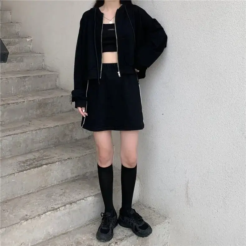 Women Pink Hooded Sweatshirt Short Sleeve Zipper Cardigan — feature 7