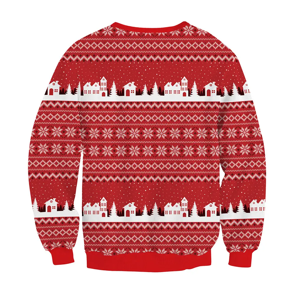 2024 Christmas Animal Puppy Sweatshirt Red Round Neck Long Sleeve - Image 5