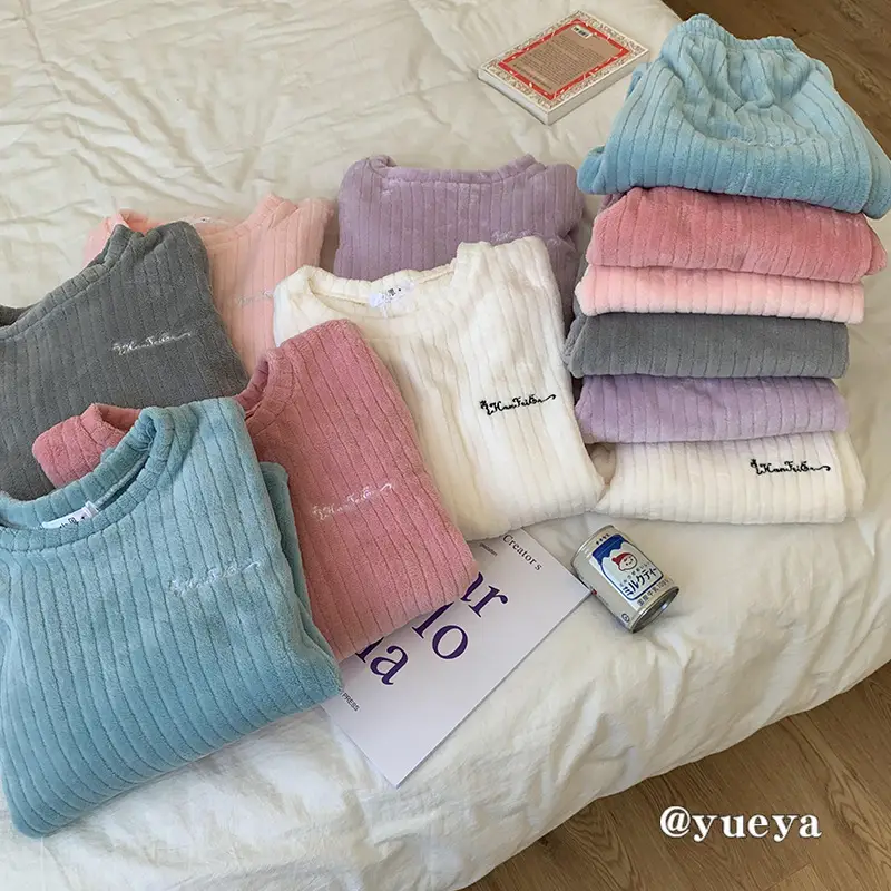 Women's Pink Fleece Pajamas 2025 Winter Lounge Wear - Image 10