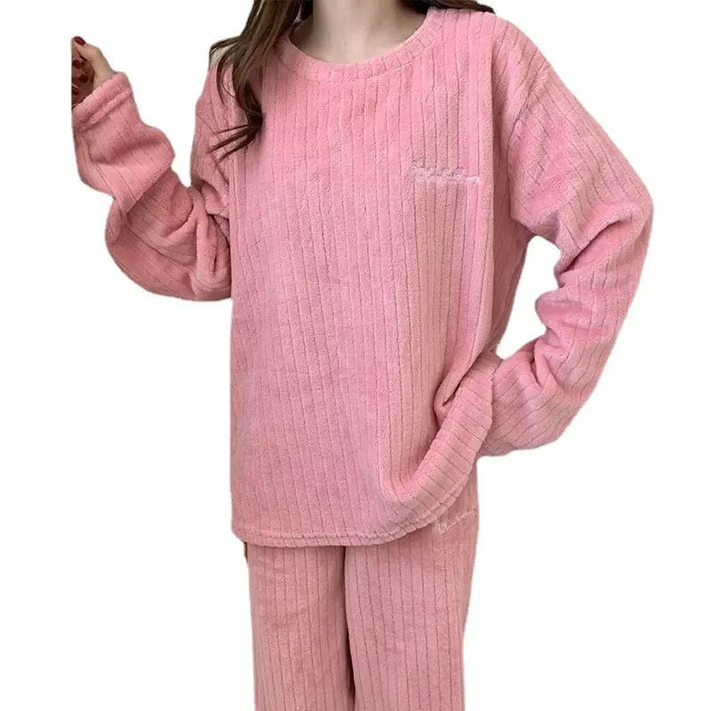 Women's Pink Fleece Pajamas 2025 Winter Lounge Wear - Image 11