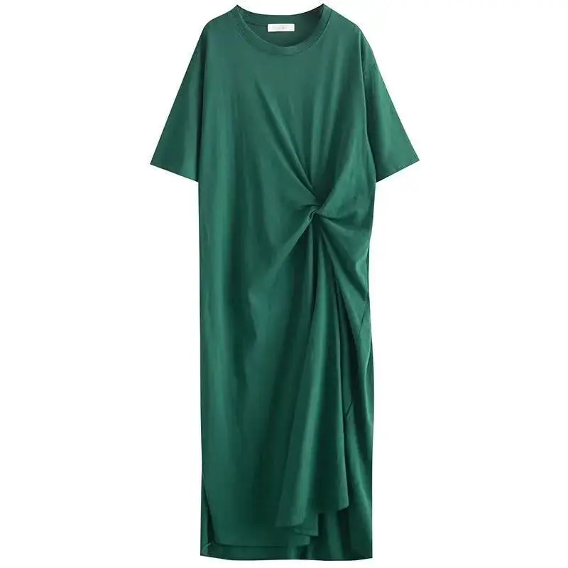 Korean Style Slim Fit Long T-Shirt Dress Large Summer — feature 3