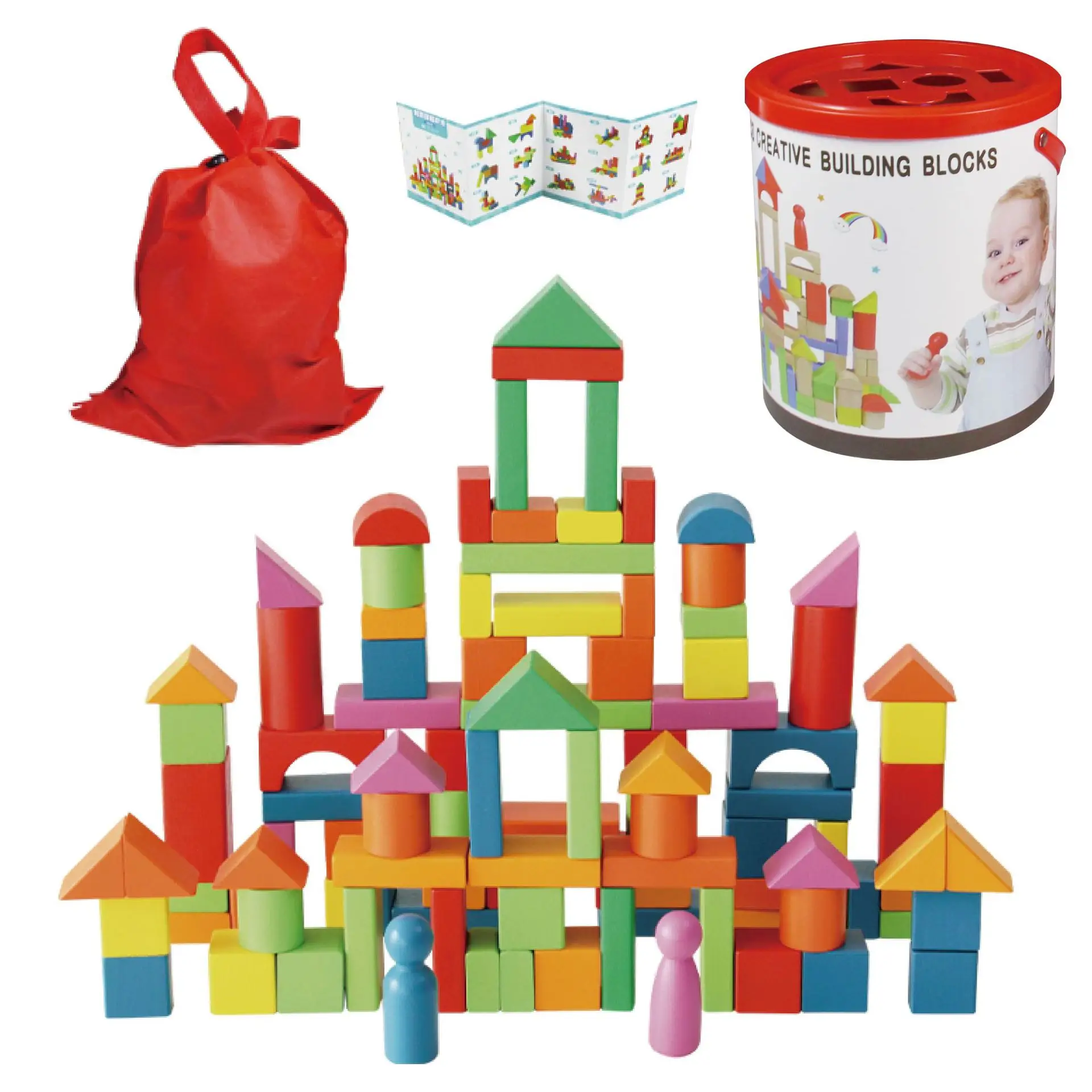 Kids Wooden Building Blocks 40PCS Assembly Toys