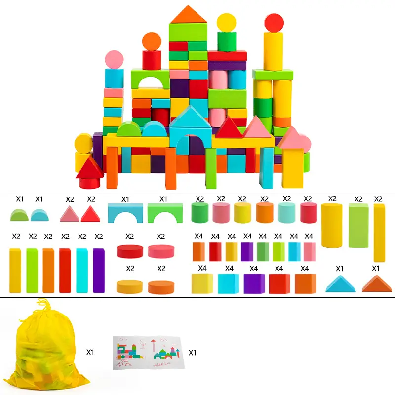 Kids Wooden Building Blocks 40PCS Assembly Toys