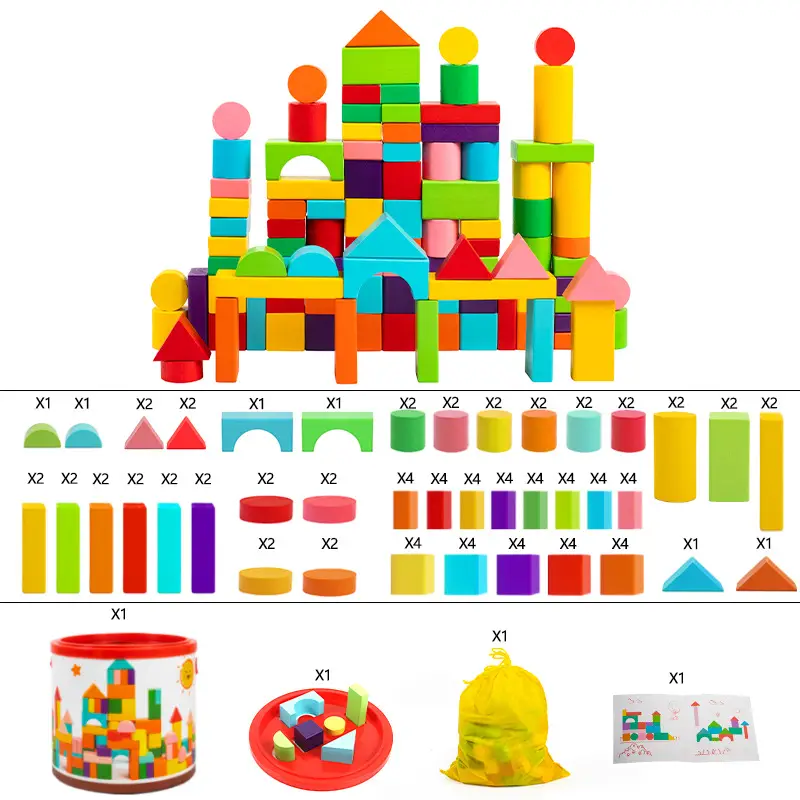 Kids Wooden Building Blocks 40PCS Assembly Toys