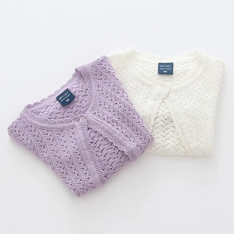 Girls Pink Knitted Summer Jacket for Baby - Image 8