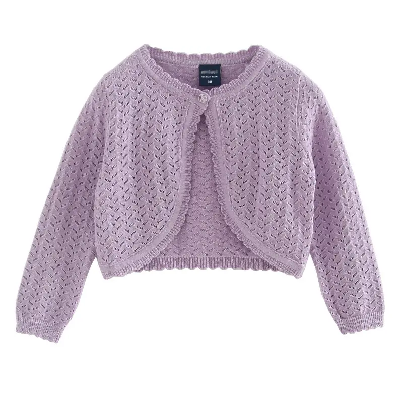 Girls Pink Knitted Summer Jacket for Baby - Image 10