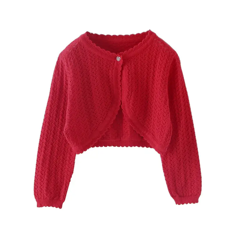 Girls Pink Knitted Summer Jacket for Baby - Image 2