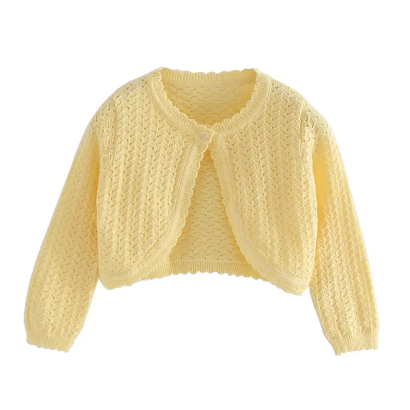 Girls Pink Knitted Summer Jacket for Baby - Image 4