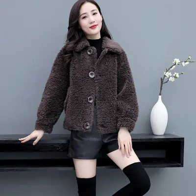 2023 Women's New Cashmere Coat Green Korean Style Loose - Image 4
