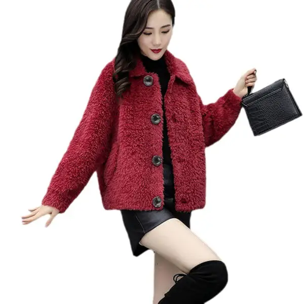 2023 Women's New Cashmere Coat Green Korean Style Loose - Image 5