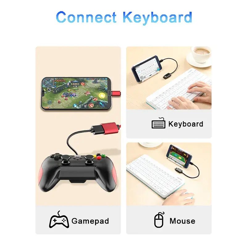 Type-C OtG Adapter Cable Red USB Type-C