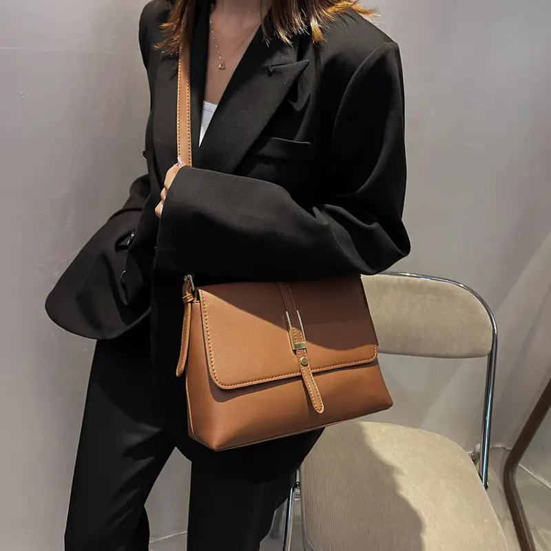 Vintage Brown Leather Crossbody Bag for Women 2021 - Image 4