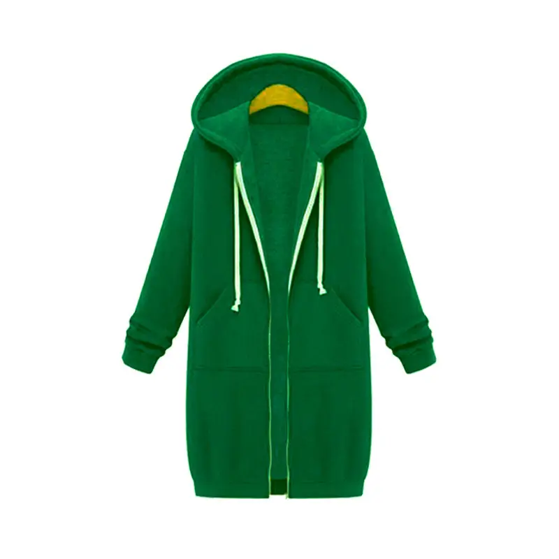 Women's Grey Hooded Long Sleeve Sweater Coat - Image 3