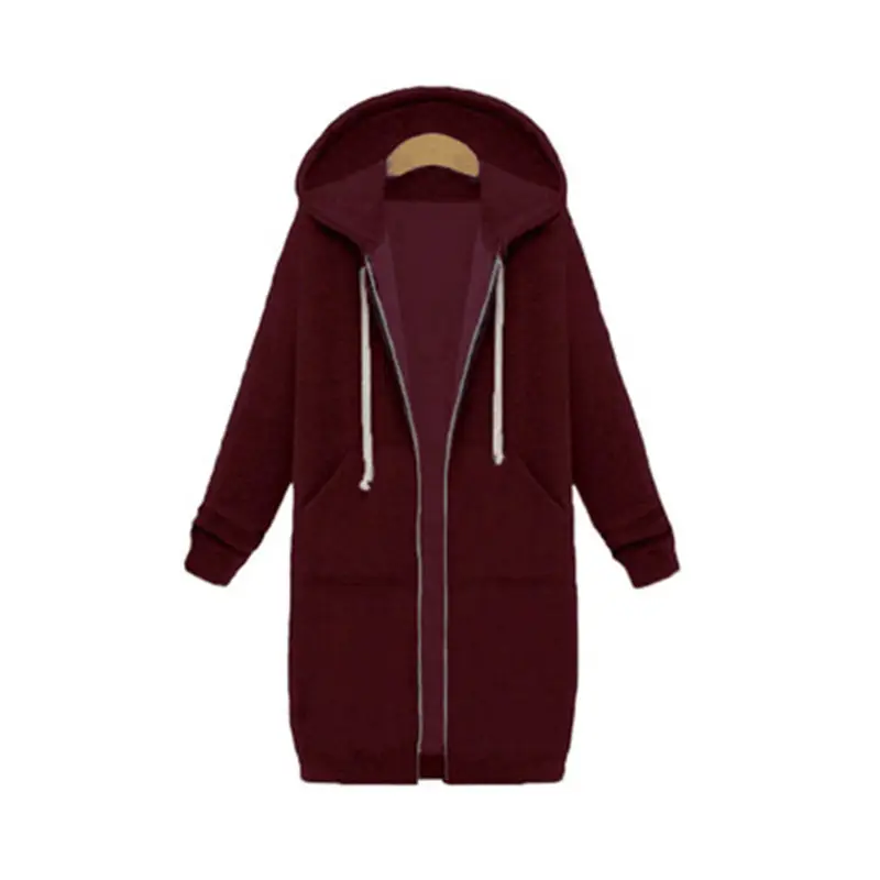 Women's Grey Hooded Long Sleeve Sweater Coat - Image 6