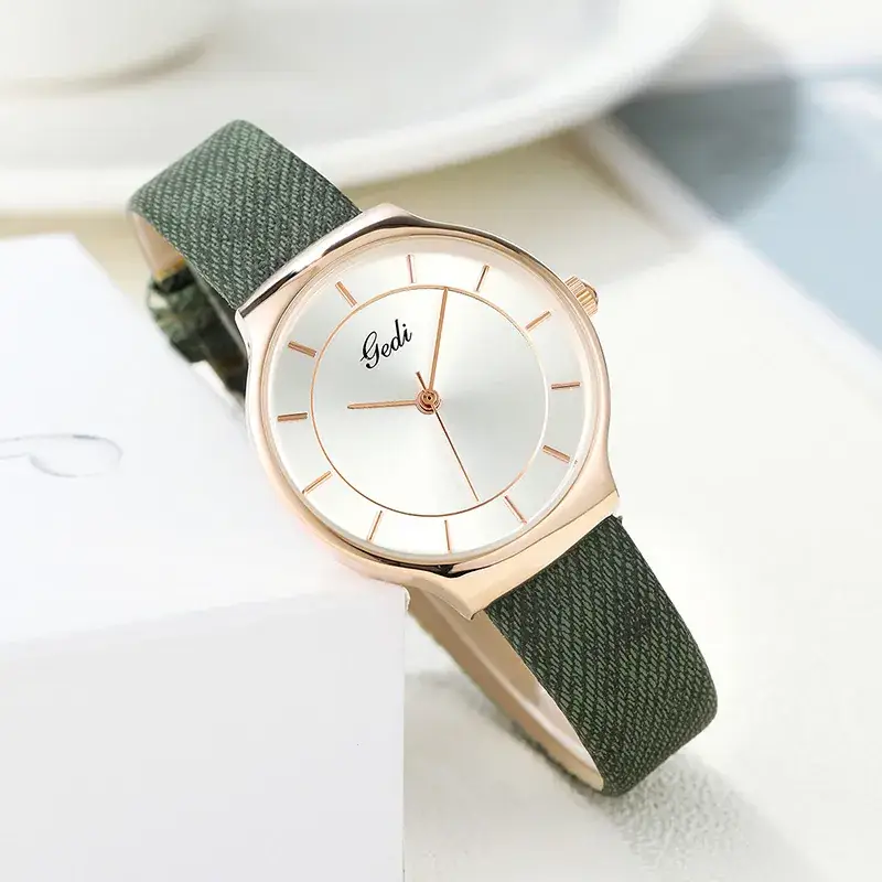 Goldie Women's Green Belt Quartz Watch - Image 5