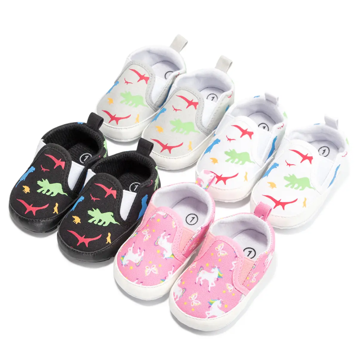 Toddler Baby Shoes Soft Sole Lazy Sole Pink Dinosaur Print