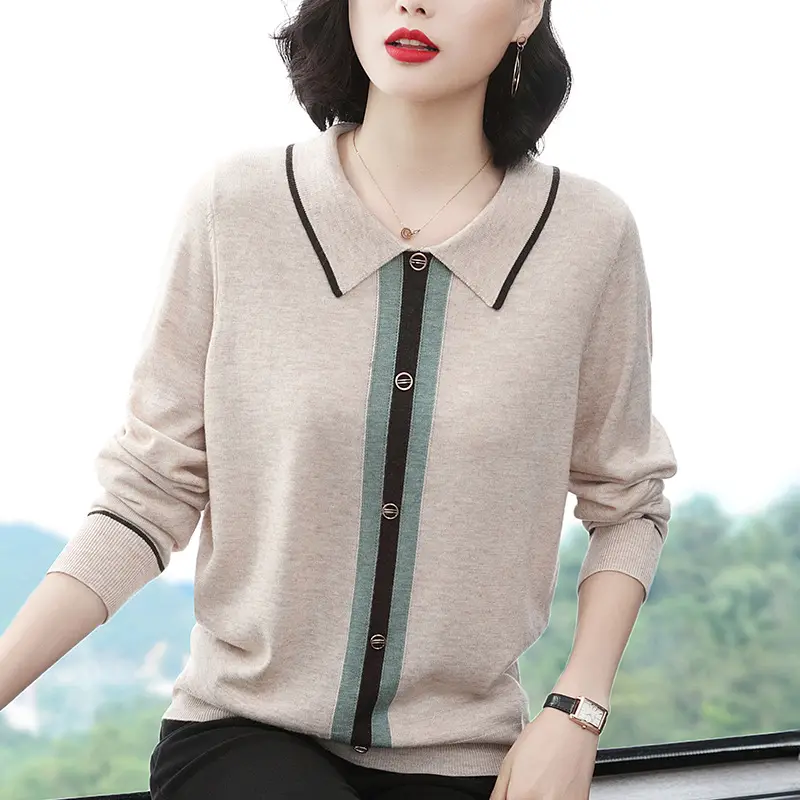 Women Knitted Long Sleeve Sweater 2022 Autumn - Image 2
