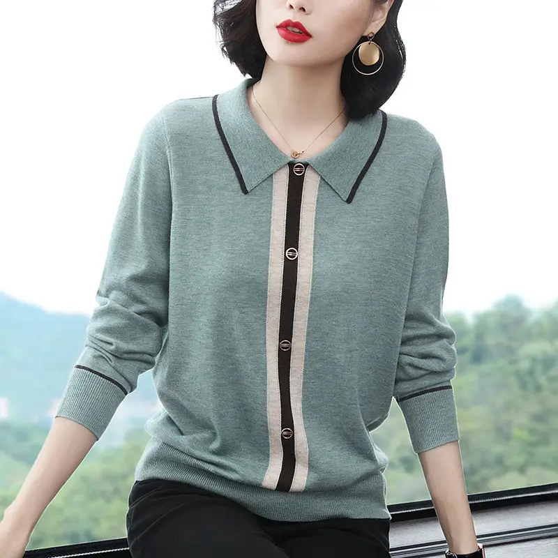 Women Knitted Long Sleeve Sweater 2022 Autumn - Image 3