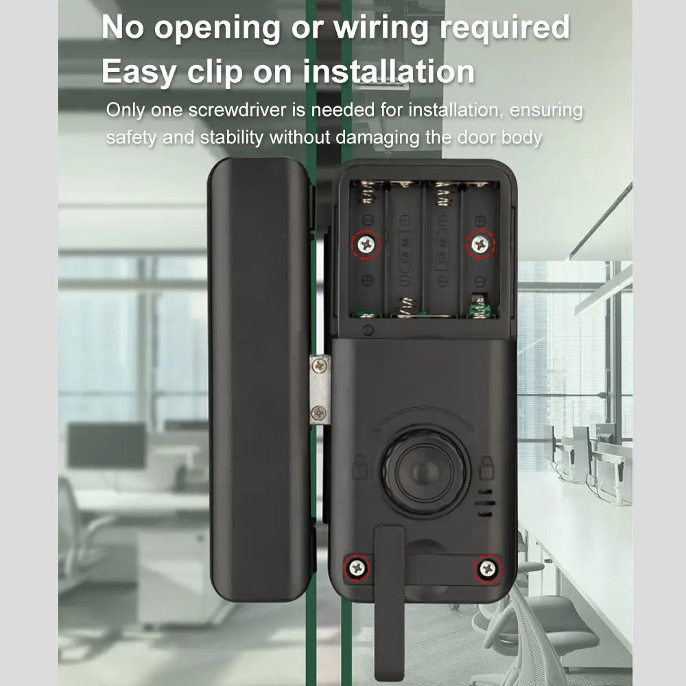 Smart Glass Door Fingerprint Lock with Tuya App - Image 4